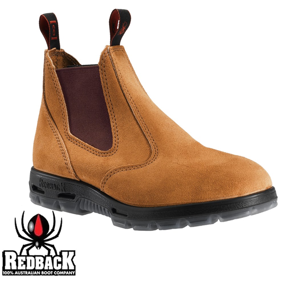 USBBA SUEDE SAFETY BOOT 7.5 REDBACK BOBCAT BANANA FAWN SIZE MEN