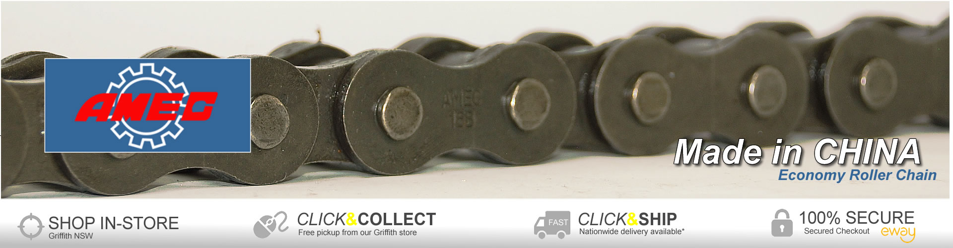 <br>AMEC&shy;&shy;&trade; Roller Chain. Economy roller chain manufactured to exact specifications for a balance of performance and value.