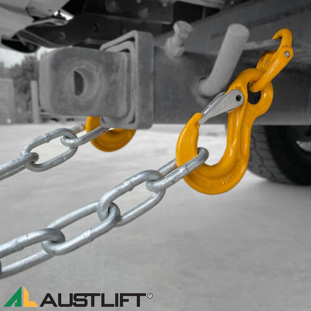 VEHICLE SAFETY CHAIN HOOK SET 10MM TRAILER UP TO 6.4T AS/NZS3776