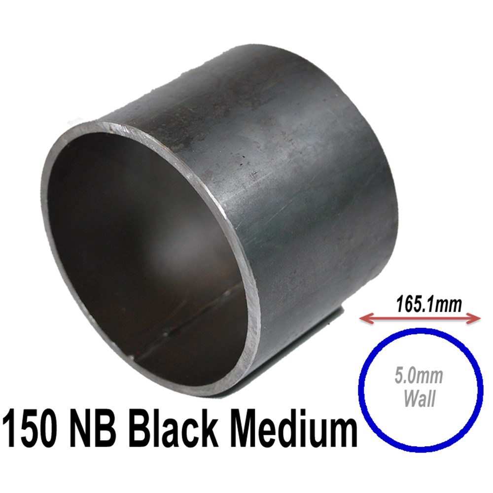 PIPE 150NB MEDIUM WALL OD 165 1MM WALL 5MM 19 7KG M AS NZS 1163 2009 