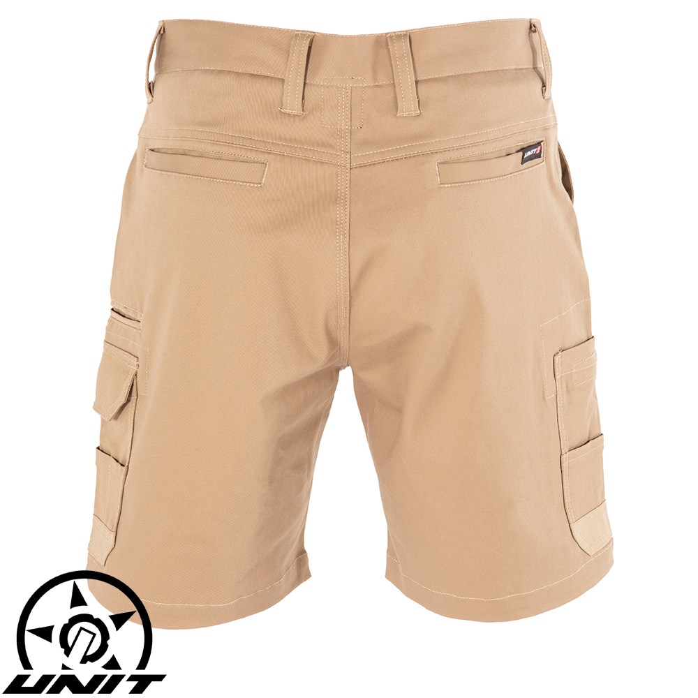 UNIT CARGO SHORT KHAKI 36 DEMOLITION REGULAR FIT STRETCH SIZE 92R/36