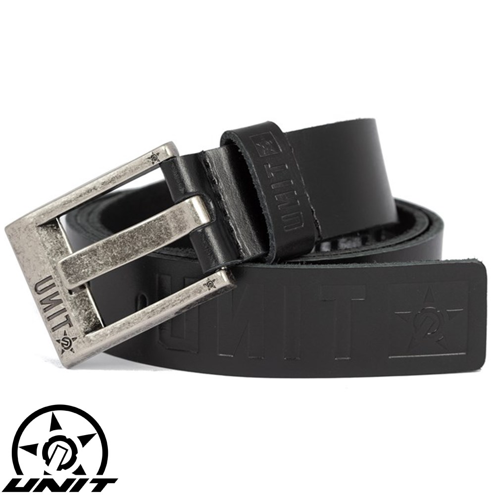 UNIT LEATHER MENS BELT LXL FORTITUDE BLACK SIZE LARGE XL Collier