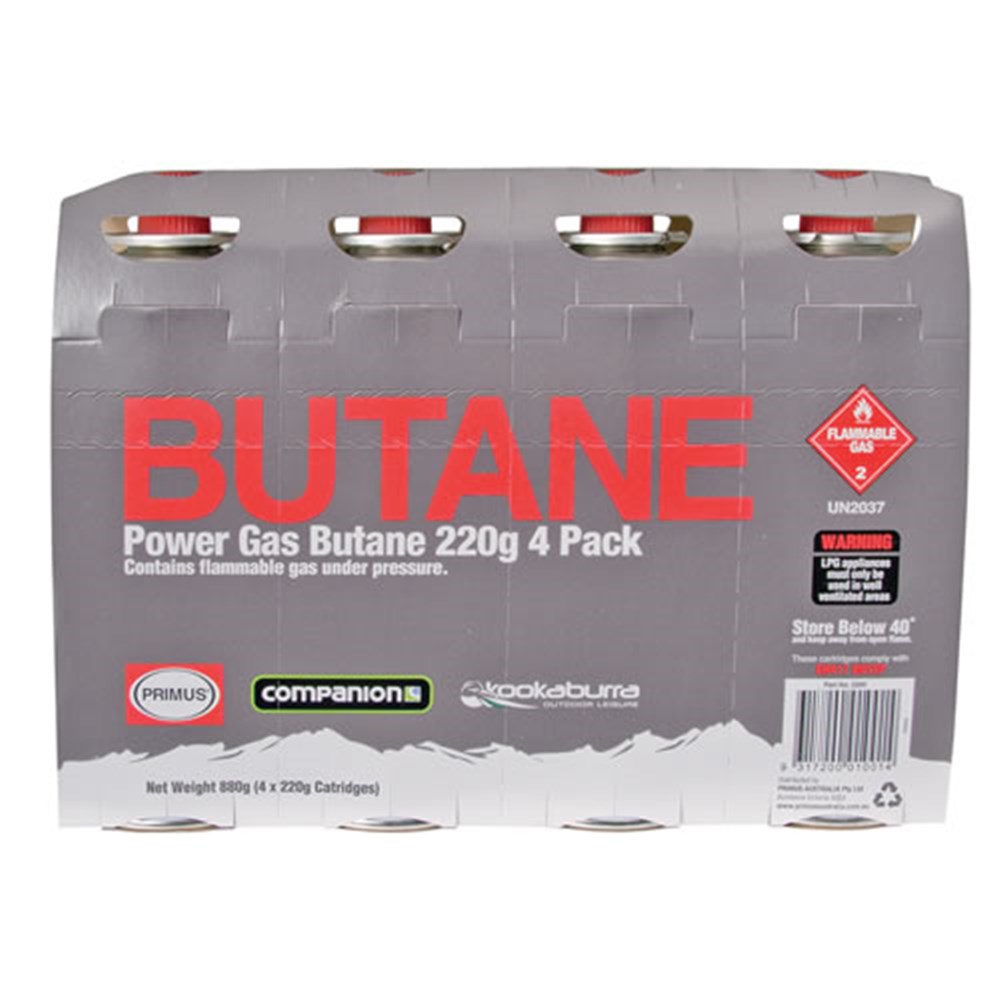COMPANION BUTANE GAS CANISTER 1PK OF 4 X 200GM Collier Miller