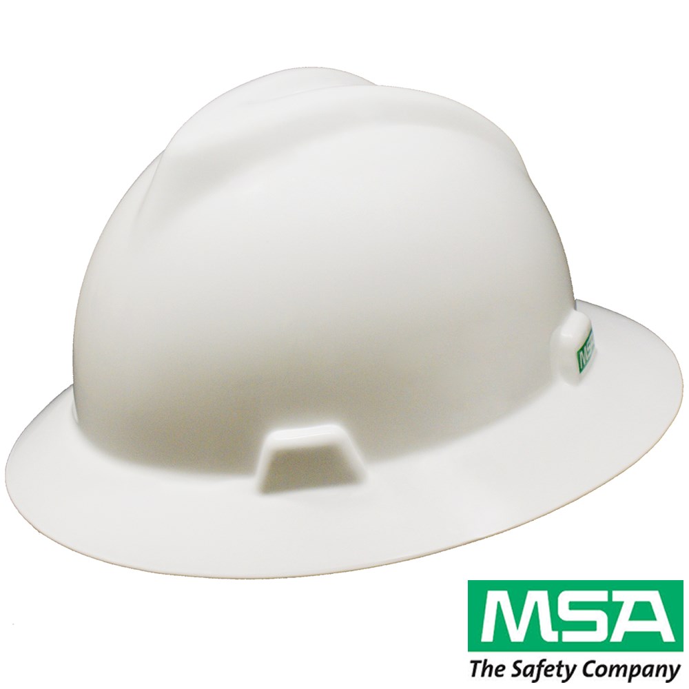 MSA HARD HAT WHITE FULL BRIM V GARD Collier Miller