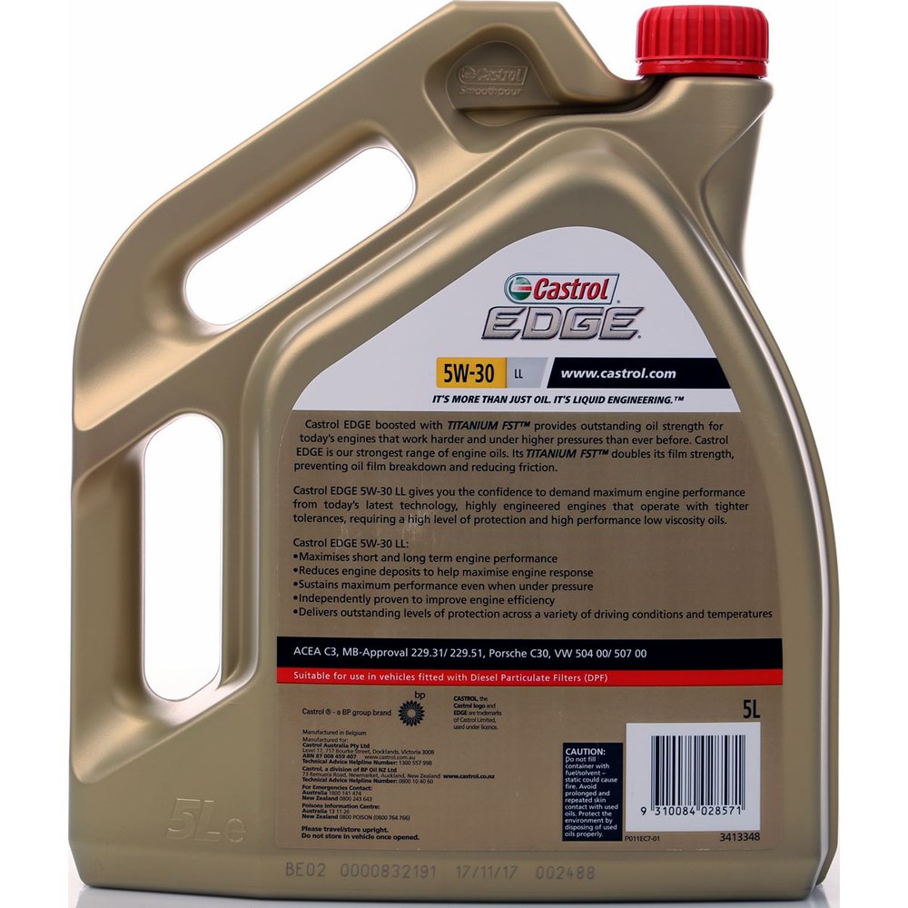 Castrol edge 5w30 ll sintético dpf 1l