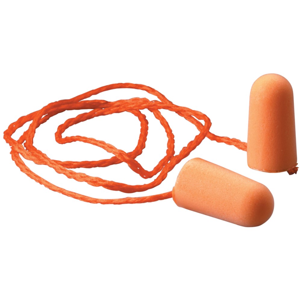 3M 1110 EARPLUGS (BOX 100) DISPOSABLE CORDED ORANGE SLC80=21dB