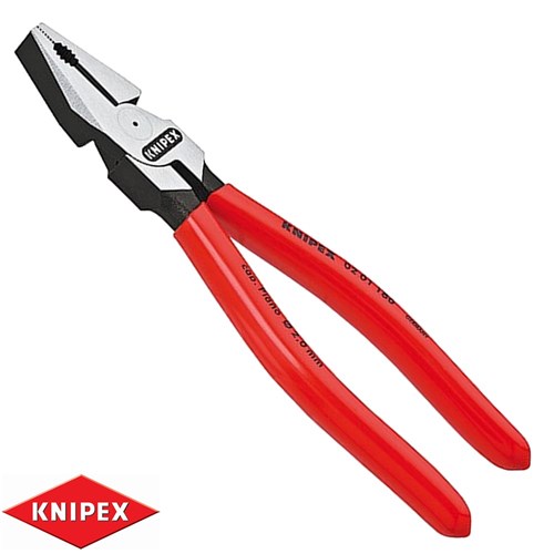 thumbnail image 2 of Knipex 0201225 High Leverage Combination Pliers, 9-Inch With Plastic Coated Handles 2 of 6