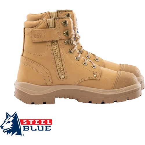 ARGYLE ZIP SAFETY BOOT 8.5 STEEL BLUE SAND SCUFF TOE SIZE MEN 8 1 2 WOMEN 10 1 2 Collier Miller
