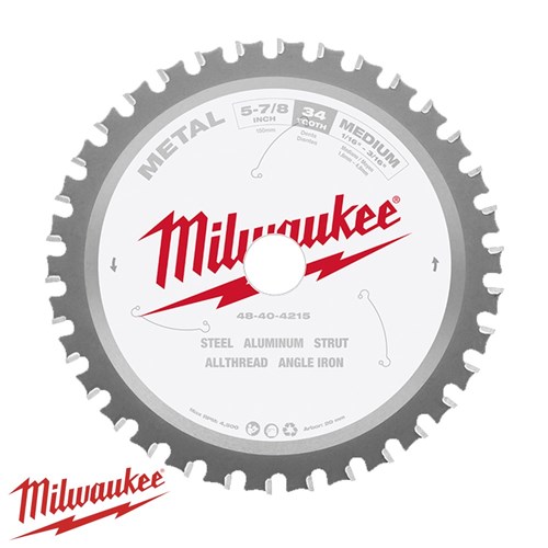MILWAUKEE CIRCULAR SAW BLADE 149MM METAL 34 TEETH 20MM ARBOR Collier