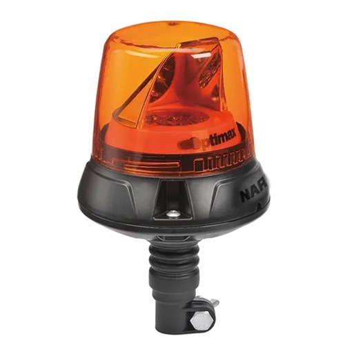 OPTIMAX LED ROTATING BEACON POLE MOUNT AMBER 10 33V NARVA CLASS1