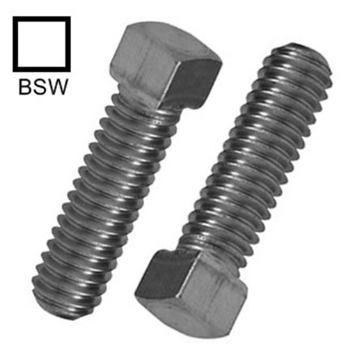 SQUARE HEAD SET SCREW 1/2 X 1" BSW PLAIN FINISH 12 TPI Collier & Miller