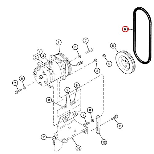 CASEIH AIR CONDITIONER BELT SN JJC0273000 2388 13A0915 Collier & Miller