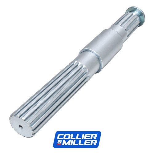 CASE-IH compatible feeder drive shaft showing dual splined ends and central bearing landing