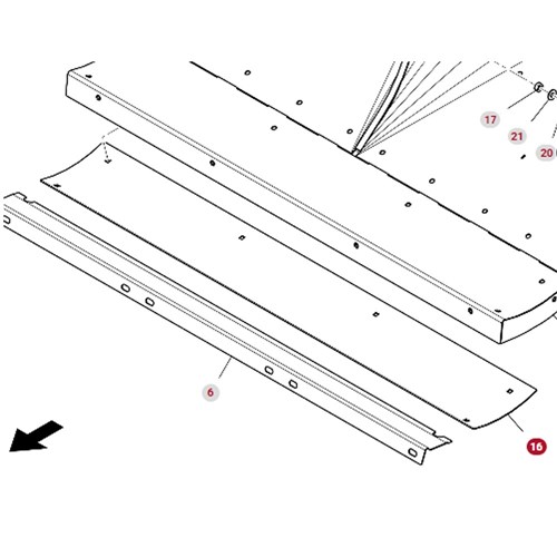 Exploded parts schematic of Fendt IDEAL dual rotor inlet showing wear plate and adjoining rotor components