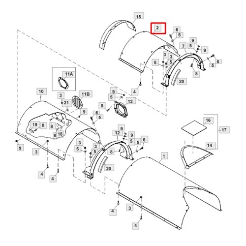ROTOR COVER VANE TRANSPORT FEED SECTION SUIT JOHN DEERE AH208966