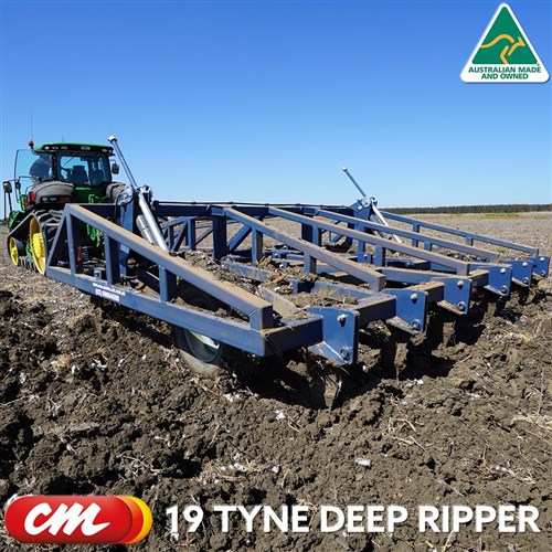 C&M DEEP RIPPER 19 TYNE ROW CROP CHISEL PLOUGH RIPPER TOW BEHIND WITH DEPTH WHEELS Collier