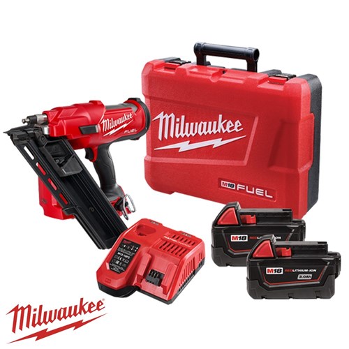 MILWAUKEE FRAMING NAILER KIT M18 FUEL 3034 NAILER 2 X 3.0AH