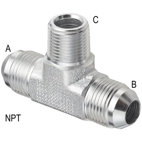HYD NPT/JIC/JIC TEE M (NPTM 1/2 X JICM 3/4) Collier & Miller