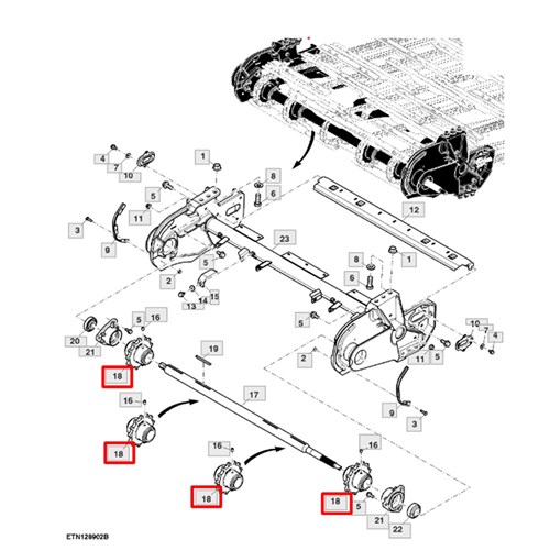 John Deere Feeder House Sprocket H227474 HXE123463 schematic