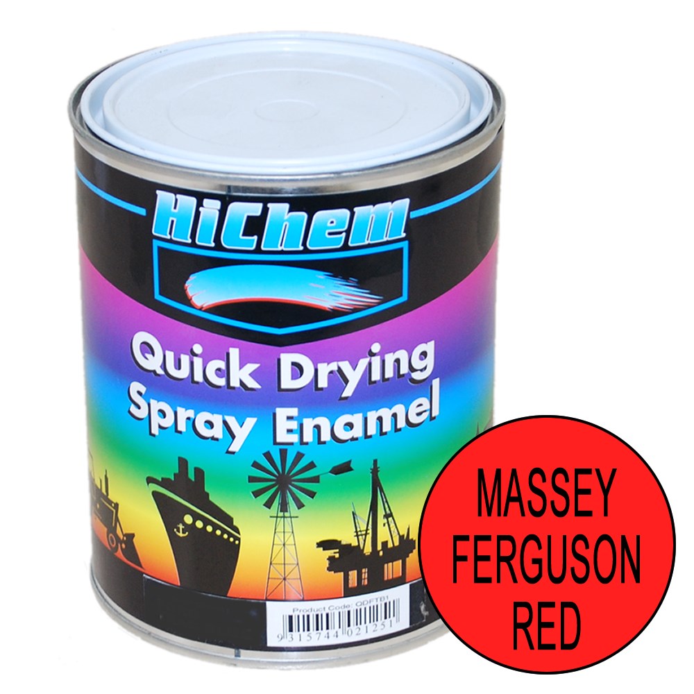 SPRAY ENAMEL MF RED 1L QUICK DRY HICHEM PAINT MASSEY FERGUSON RED