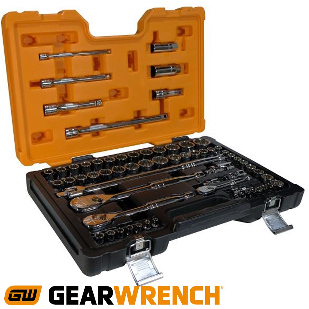 GEARWRENCH SOCKET SET 64PCE 1/4" 3/8" & 1/2" DRIVE METRIC & IMPERIAL