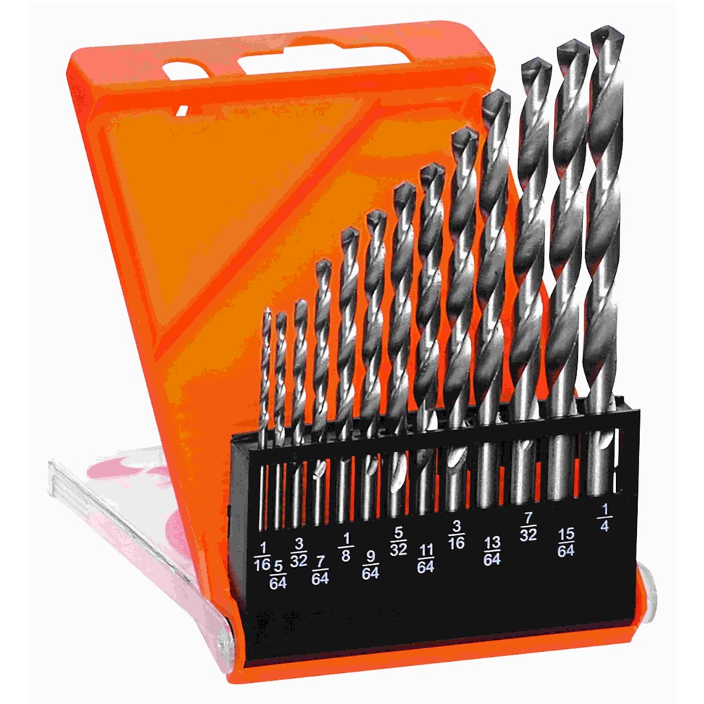 Frost 13pc drill set imperial bright hss sizes 1 16 1 4 collier miller
