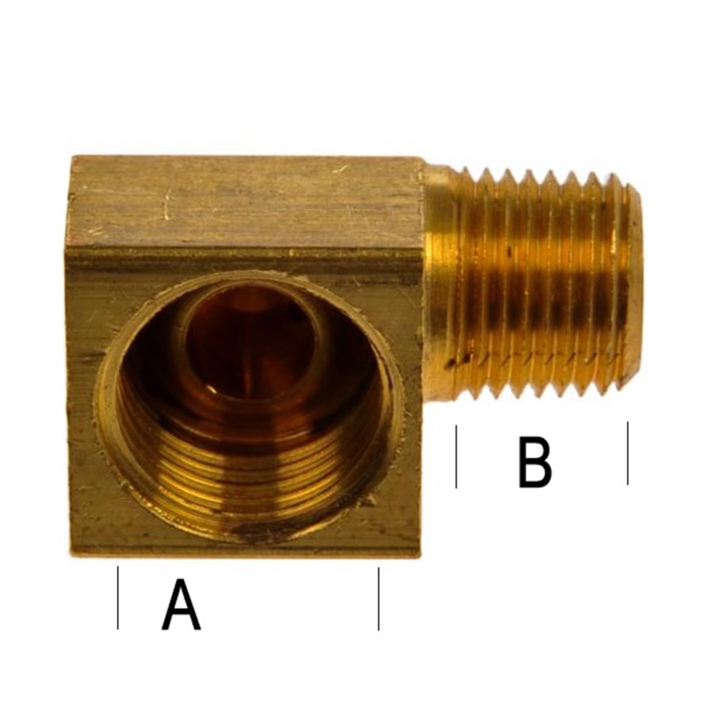 BRASS INVERTED FLARE ELBOW 90 (TUBE 3/16 X BSPM 1/8) Collier & Miller
