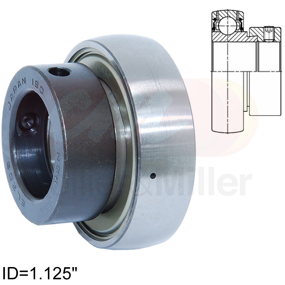 thumbnail image 2 of WJB S5PPG2 Collar Clamp Bearing - 1/2" Bore X 1-1/8" OD X 5/8" Width W/ Snap Ring 2 of 5