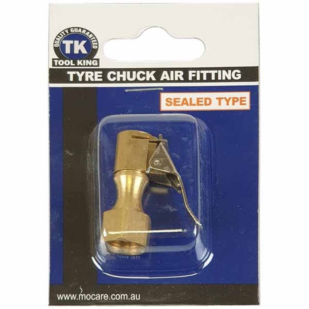 TYRE VALVE AIR CHUCK STRAIGHT SEALED 1/4 BSP FEMALE BRASS BODY