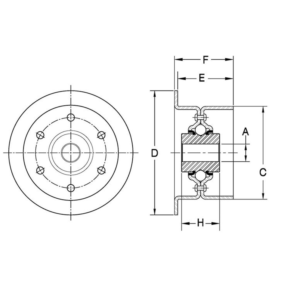 IDLER PULLEY FLAT 2-3/4 X 1/2 AETNA FLAT FLANGED IDLER FACE OD = 2.75 ...