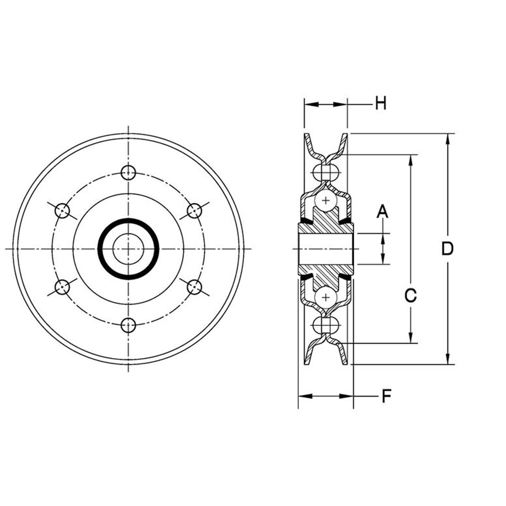 IDLER PULLEY A/B/C 5-3/4 X 5/8 AETNA V SECTION IDLER OD = 5.75