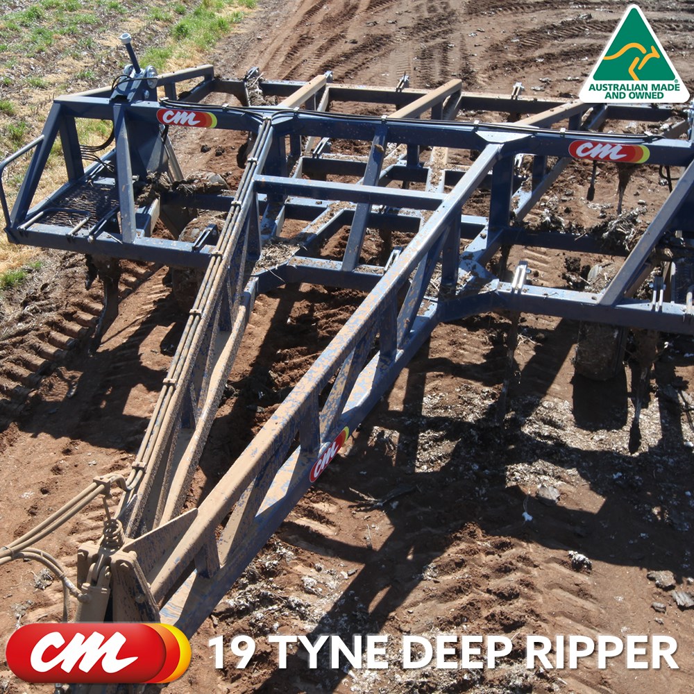 C&M DEEP RIPPER 19 TYNE ROW CROP CHISEL PLOUGH RIPPER TOW BEHIND WITH