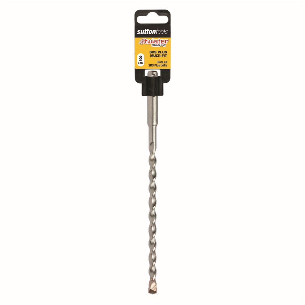 SUTTON 8MM MASONRY DRILL BIT SDS PLUS TWISTER MULTIFIT 210MM LONG