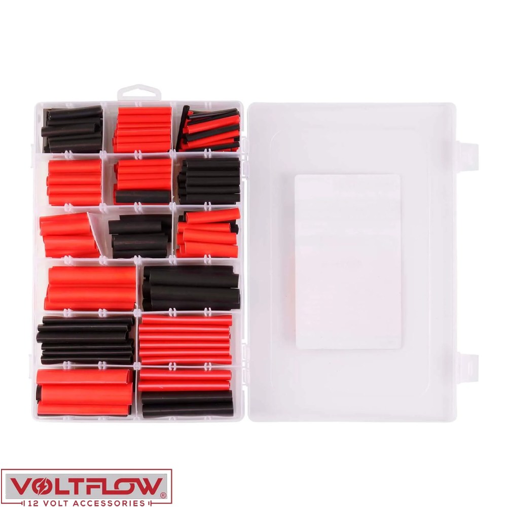 VOLTFLOW HEATSHRINK TUBING KIT DUAL WALL ADHESIVE BLACK & RED 254 PIECE ...