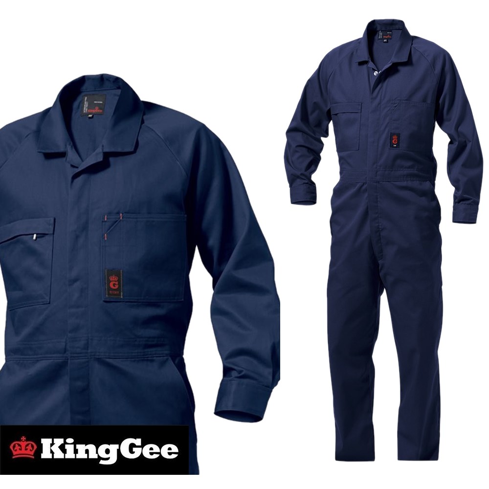 POLYCOTTON OVERALL NAVY 122S POLY COTTON KING GEE K01190 MENS