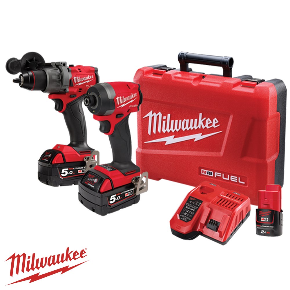 MILWAUKEE M18 FUEL 2 PIECE KIT POWER PACK 2A3 2 X 5.0AH & 1 X 2.0AH
