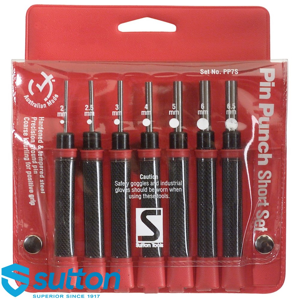 SUTTON SHORT PIN PUNCH SET 7PC Collier & Miller