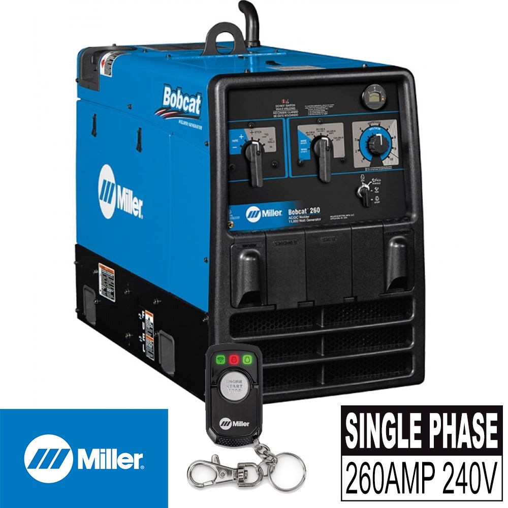 MILLER BOBCAT260 ENGINE DRIVE 260AMP WELD 12Kva GENERATOR WITH STOP