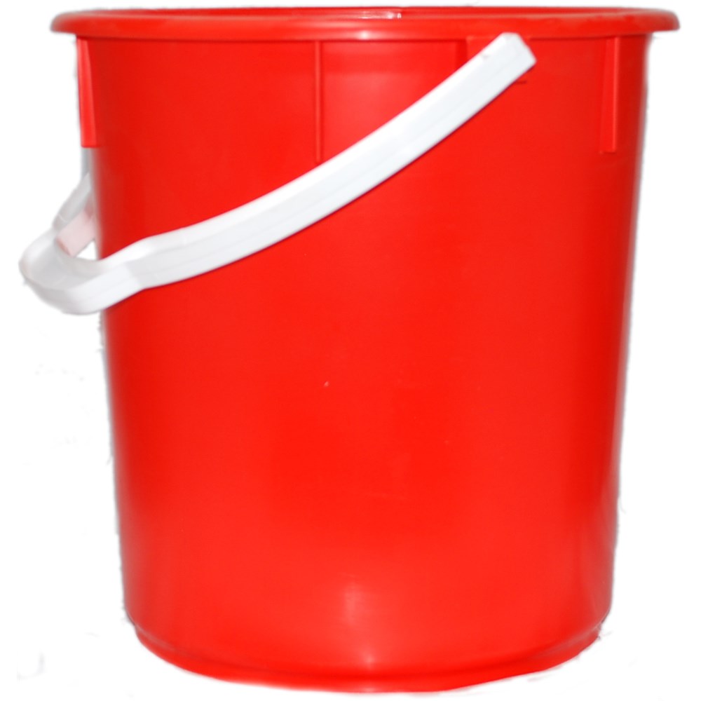 PLASTIC BUCKET RED 22.7LTR 360MM X 360MM HEAVY DUTY Collier & Miller