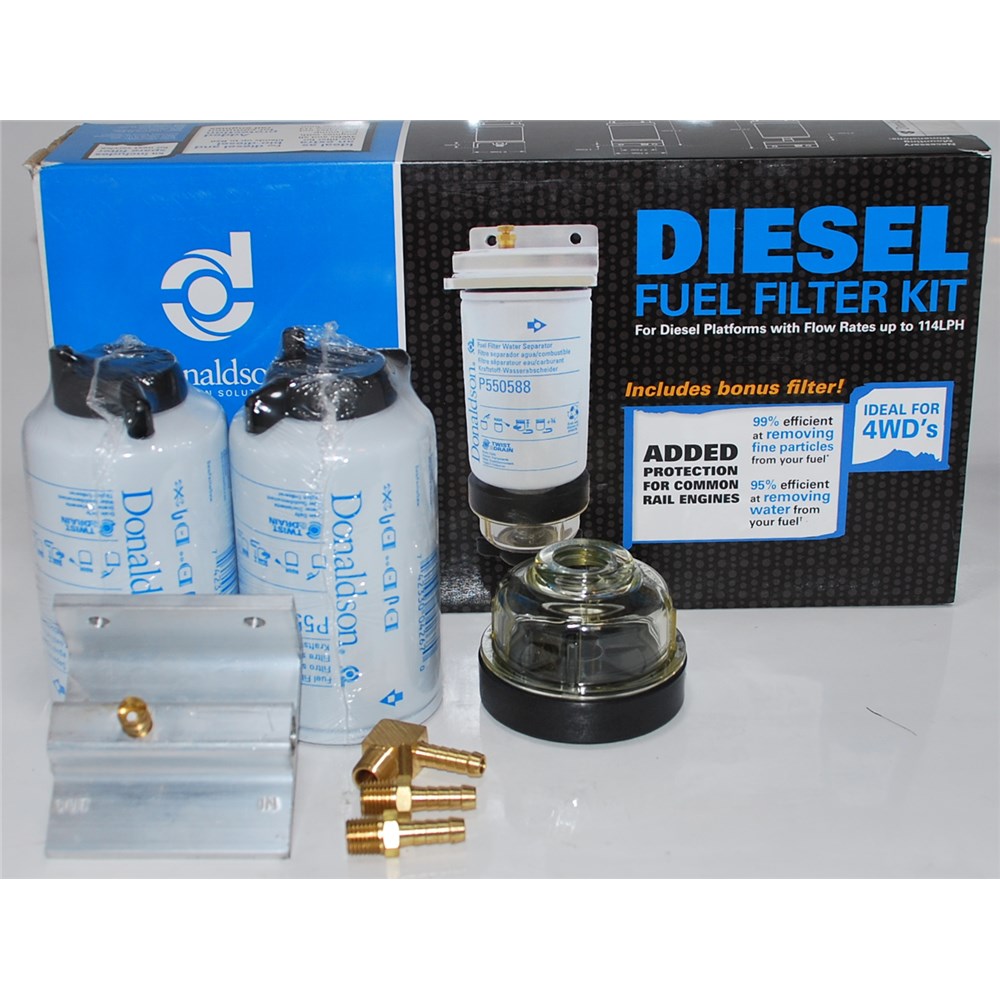 DONALDSON LOW FLOW FUEL FILTER KIT 4WD'S 114LPH 11 MICRON FILTRATION