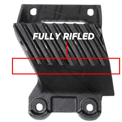 Fully rifled John Deere compatible threshing element with continuous diagonal ribs across the working surface