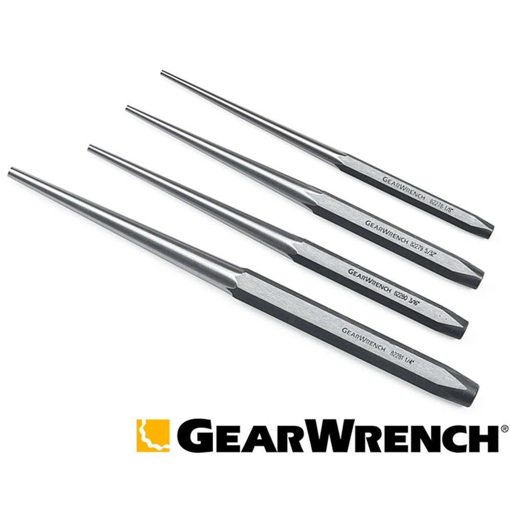 Gearwrench 82307 4 piece Long Taper Punch Set