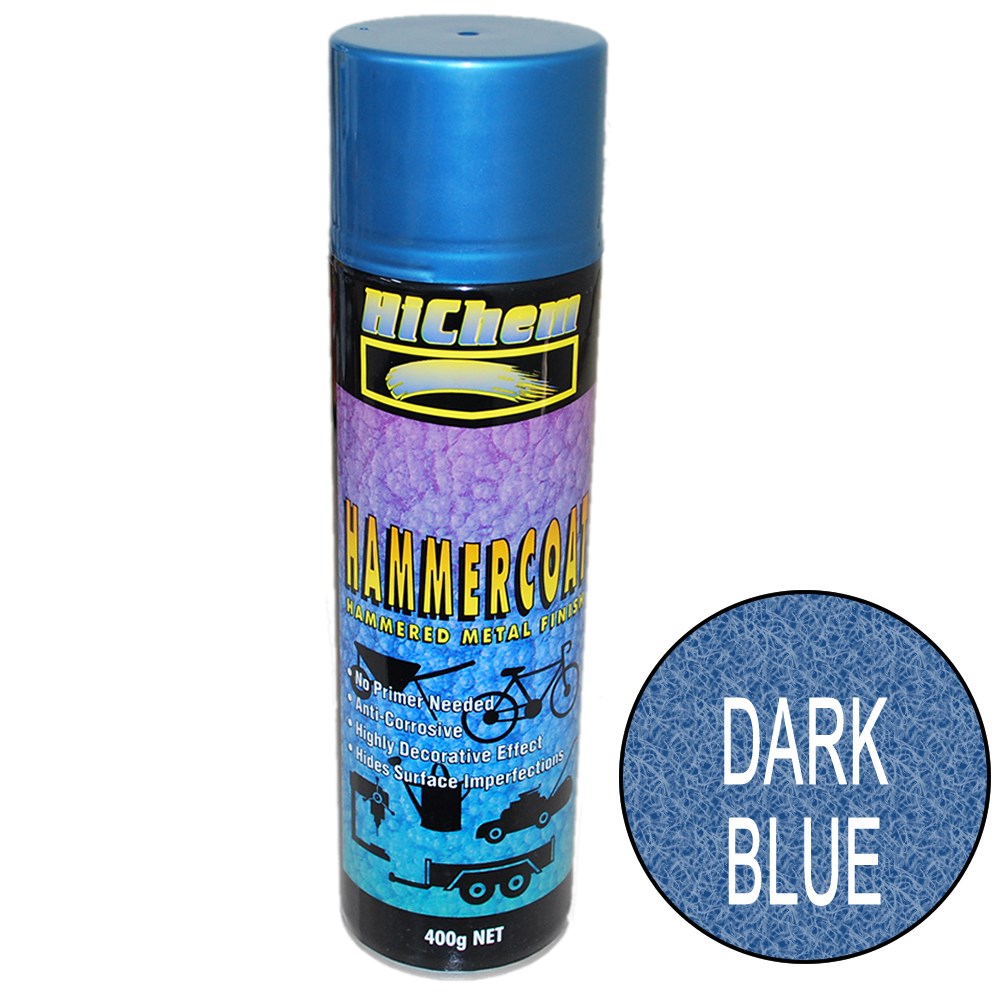 HAMMERCOAT DARK BLUE 400G P/P QUICK DRY ENAMEL SPRAY PAINT HICHEM AEROSOL Collier Miller