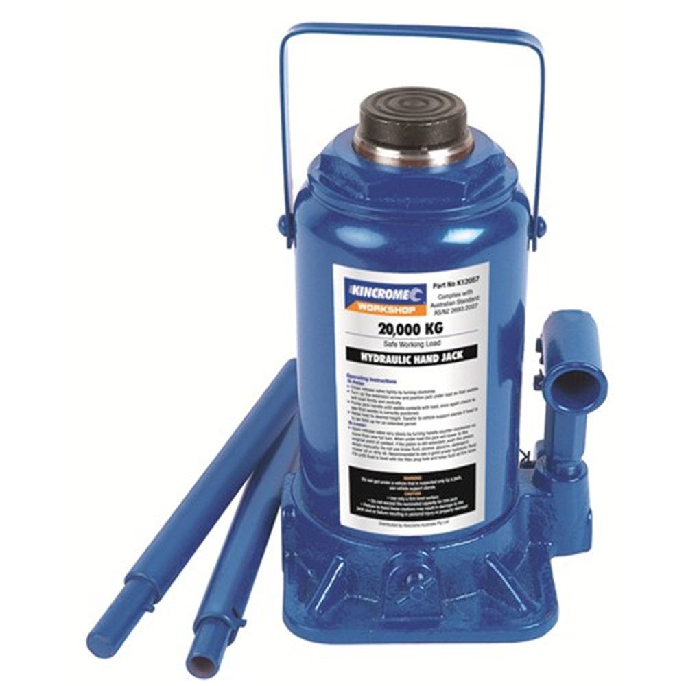 KINCROME BOTTLE JACK 20000KG CLOSEDRAISED 244MM469MM WITH 80MM SCREW