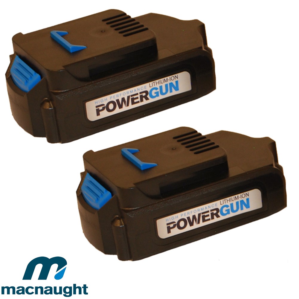 MACNAUGHT 18V GREASE POWERGUN 2 X 18V Li Ion BATTERIES 1M FLEXIBLE HOSE & KY COUPLER Collier